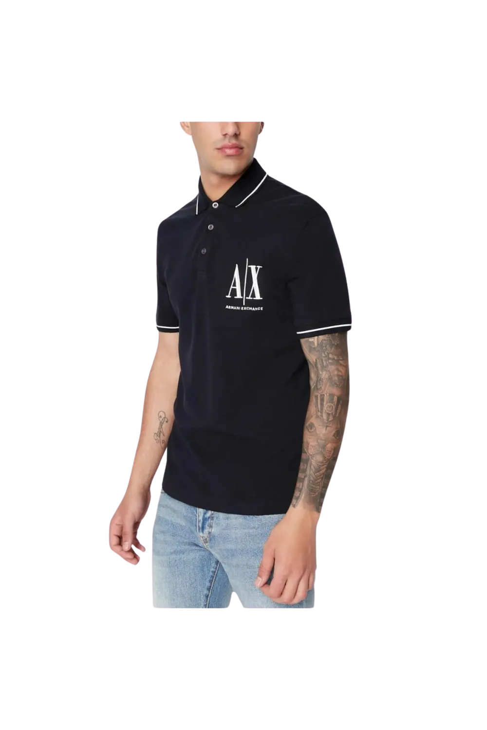 Polo De Manga Corta Azul Marino Con Logo