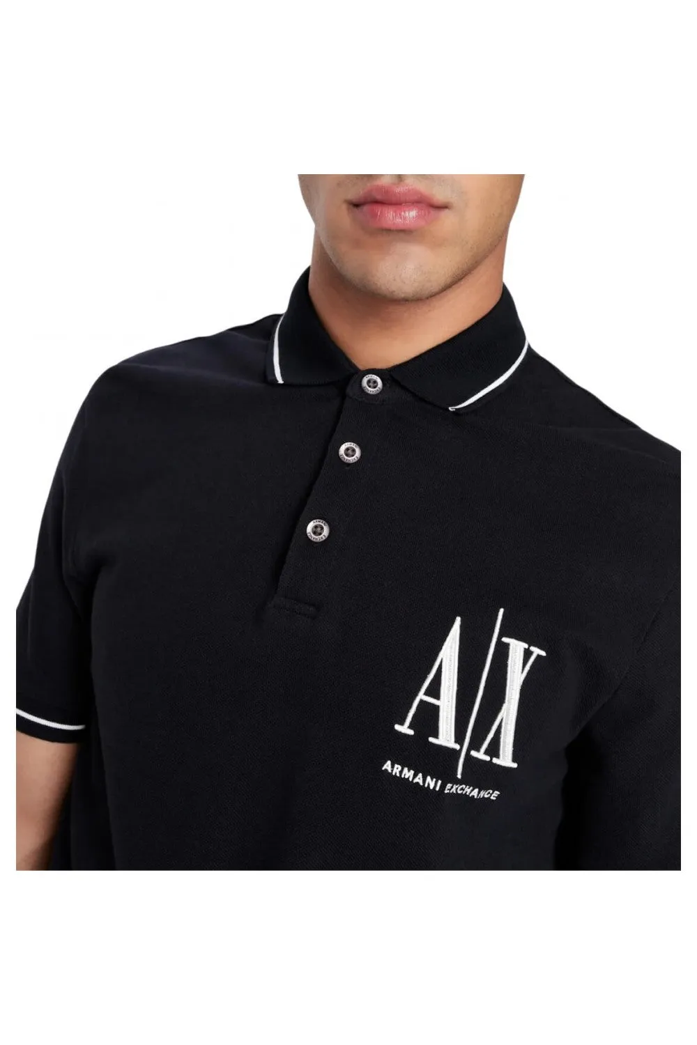Polo De Manga Corta Azul Marino Con Logo