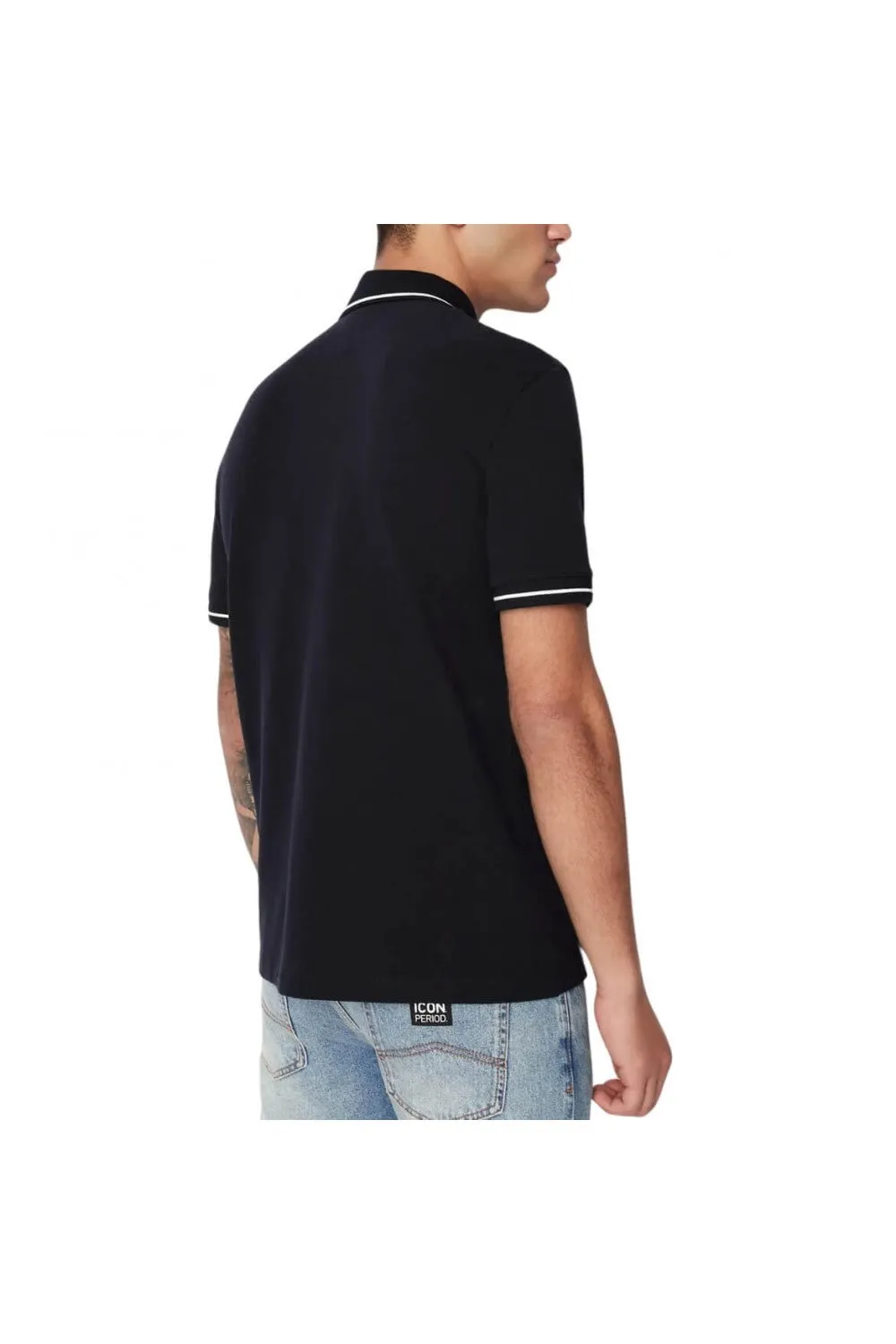 Polo De Manga Corta Azul Marino Con Logo