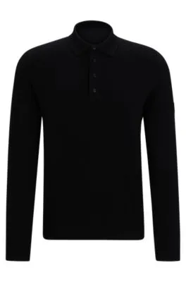 Polo de punto para equitación en mezcla de cashmere y algodón