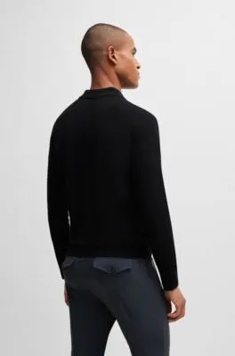 Polo de punto para equitación en mezcla de cashmere y algodón