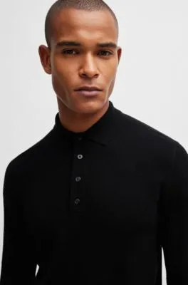 Polo de punto para equitación en mezcla de cashmere y algodón