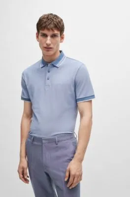 Polo en piqué de algodón Oxford con detalle de logo