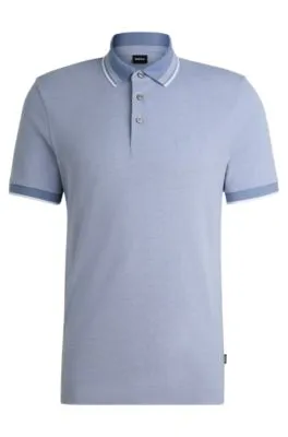 Polo en piqué de algodón Oxford con detalle de logo