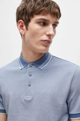 Polo en piqué de algodón Oxford con detalle de logo