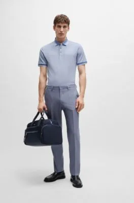 Polo en piqué de algodón Oxford con detalle de logo