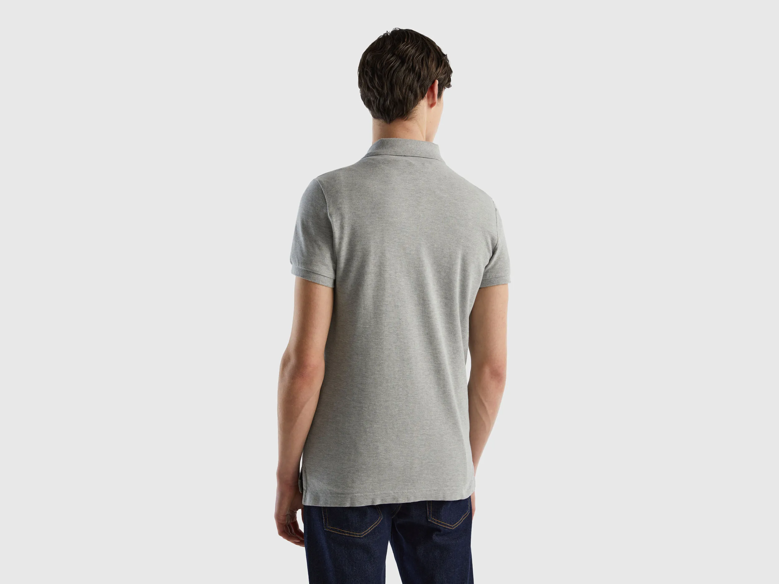Polo gris jaspeado slim fit