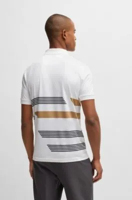 Polo Paddy en punto elástico con estampado de rayas
