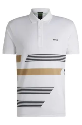Polo Paddy en punto elástico con estampado de rayas