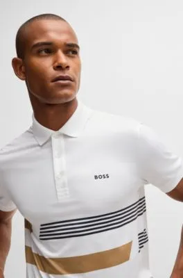 Polo Paddy en punto elástico con estampado de rayas