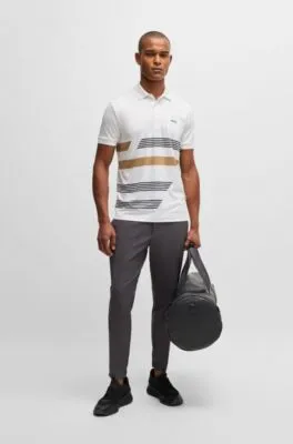 Polo Paddy en punto elástico con estampado de rayas