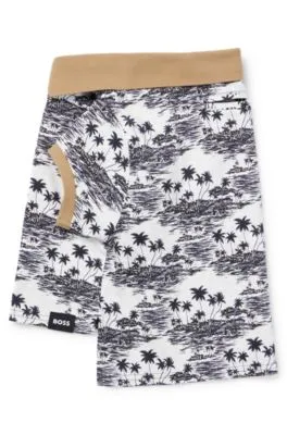 Polo para perros en algodón con estampado de palmeras