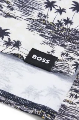 Polo para perros en algodón con estampado de palmeras