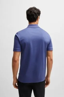Polo slim fit de algodón mercerizado con tapeta de cremallera