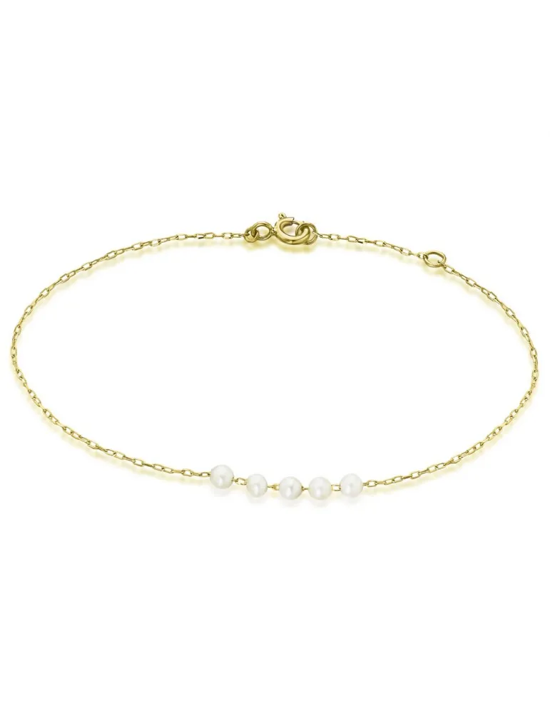 Pulsera Oro 18k Perlas Mujer Lecarre GC038OA