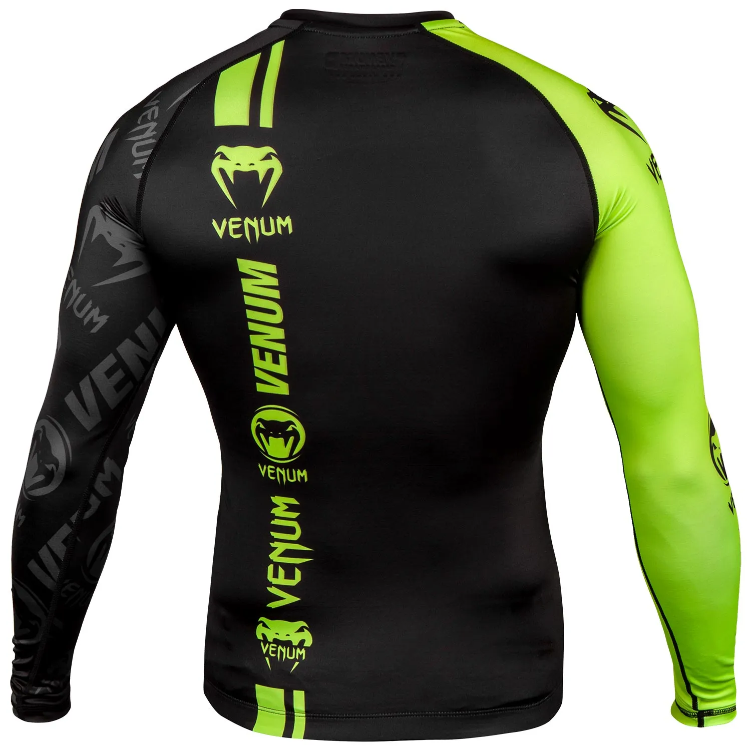 RASHGUARD VENUM LOGOS  MANGAS LARGAS  NEGRO/AMARILLO FLUO