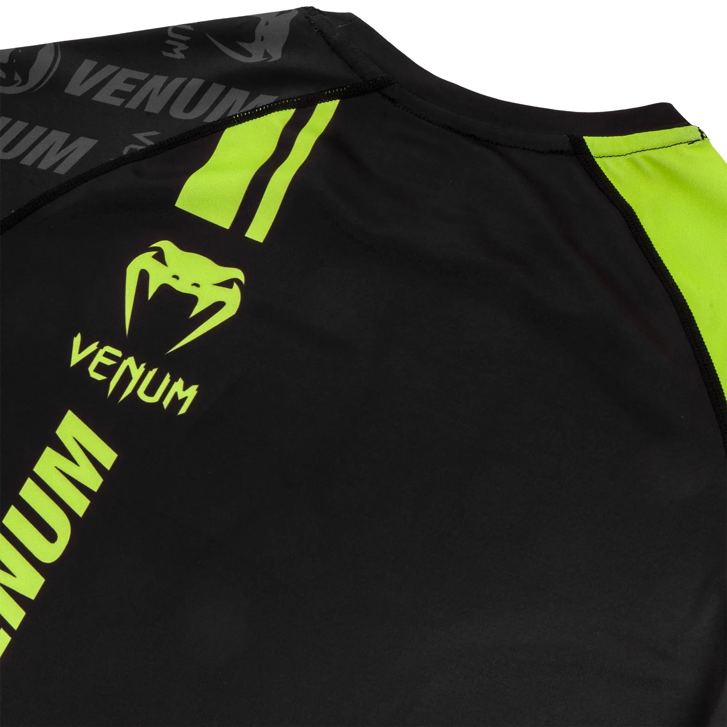 RASHGUARD VENUM LOGOS  MANGAS LARGAS  NEGRO/AMARILLO FLUO