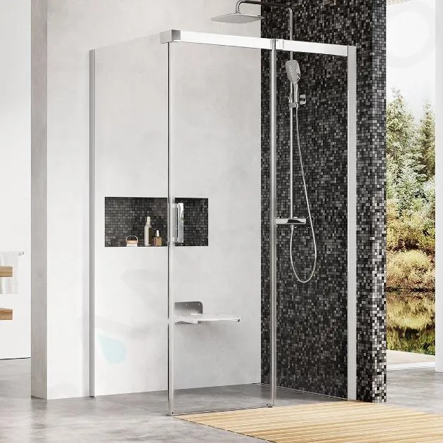 RAVAK MATRIX  CABINA DE DUCHA EN TRES PARTES MSDPS120/90 R, 119121X8991 CM, ALUMINIO BRILLANTE/VIDRIO TRANSPARENTE 0WPG7C00Z