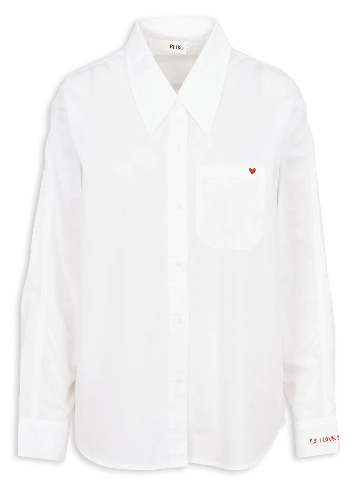 REIKO CALEB  CAMISA DE POPELINA DE ALGODóN ORGáNICO CON CUELLO CLáSICO EN BLANCO