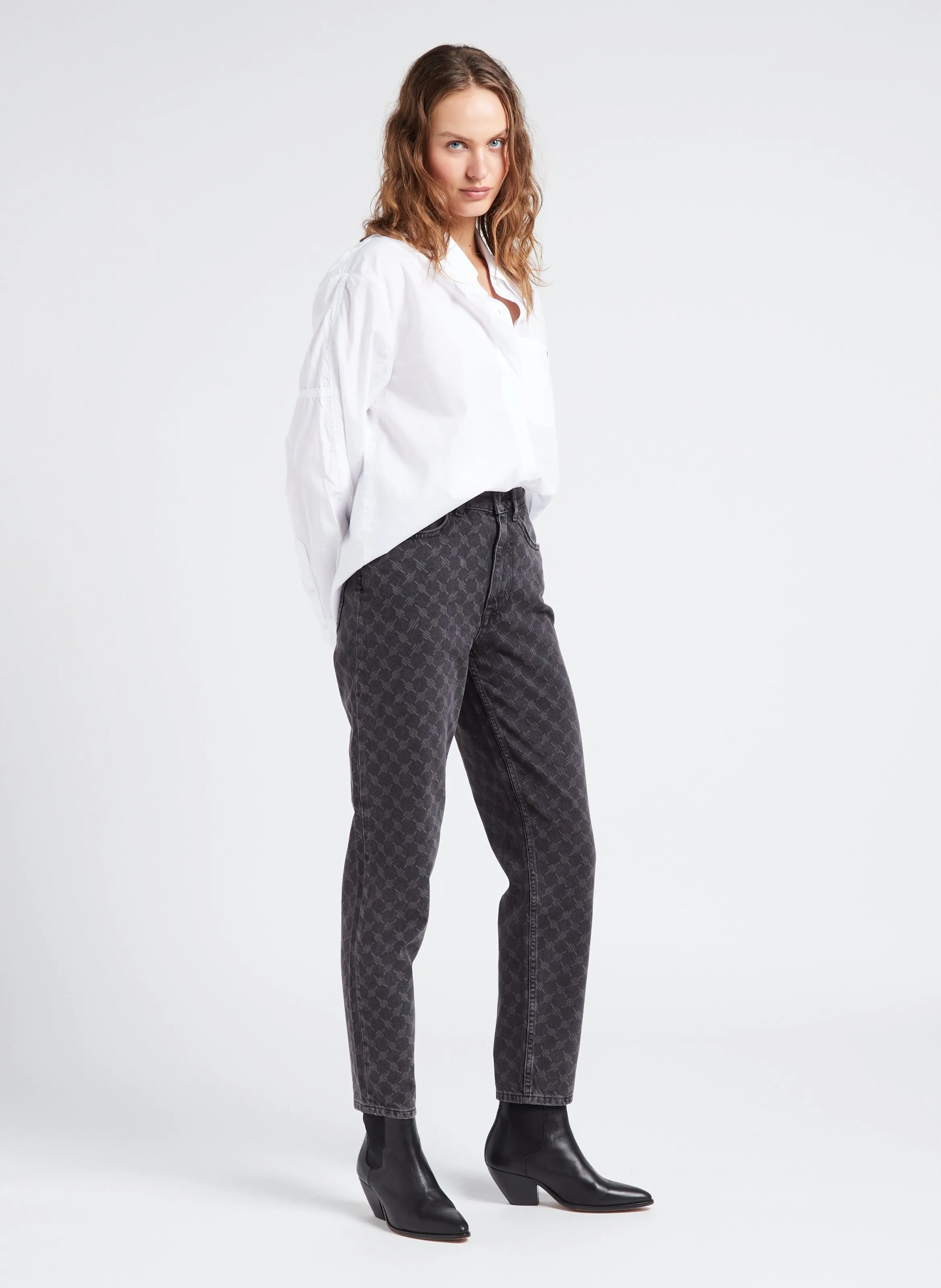 REIKO CALEB  CAMISA DE POPELINA DE ALGODóN ORGáNICO CON CUELLO CLáSICO EN BLANCO