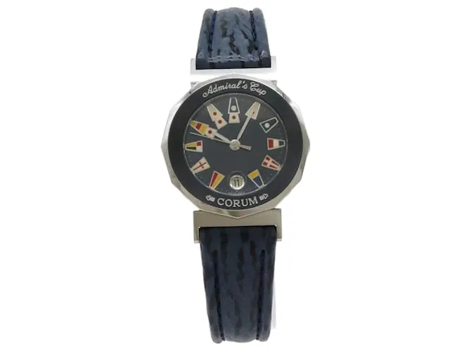 Reloj de cuarzo para mujer Corum Admiral's Cup Gun Blue esfera azul marino 