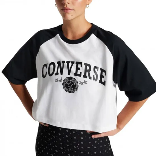 REMERA CONVERSE RETRO CHUCK CROPPED TEE  BLANCO