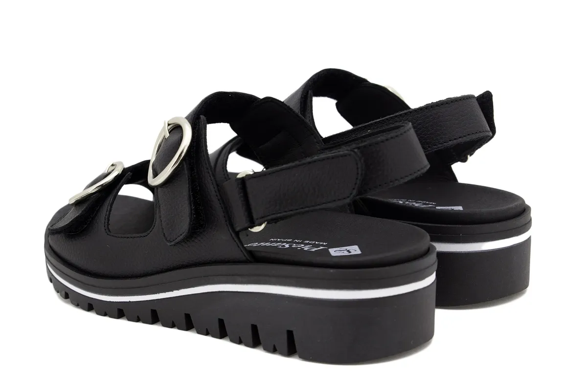 Removable Insole Sandal Black Leather