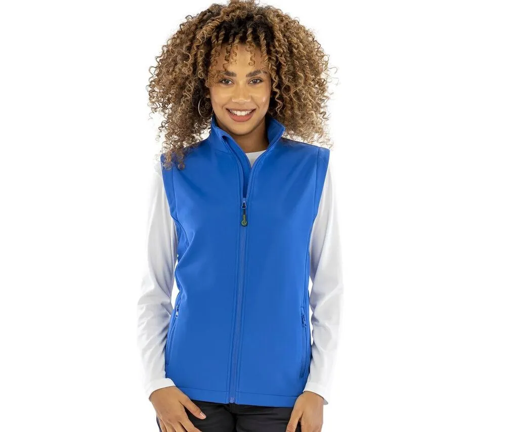 RESULT RS902F  WOMENS RECYCLED 2LAYER PRINTABLE SOFTSHELL BODYWARMER  AZUL MARINO
