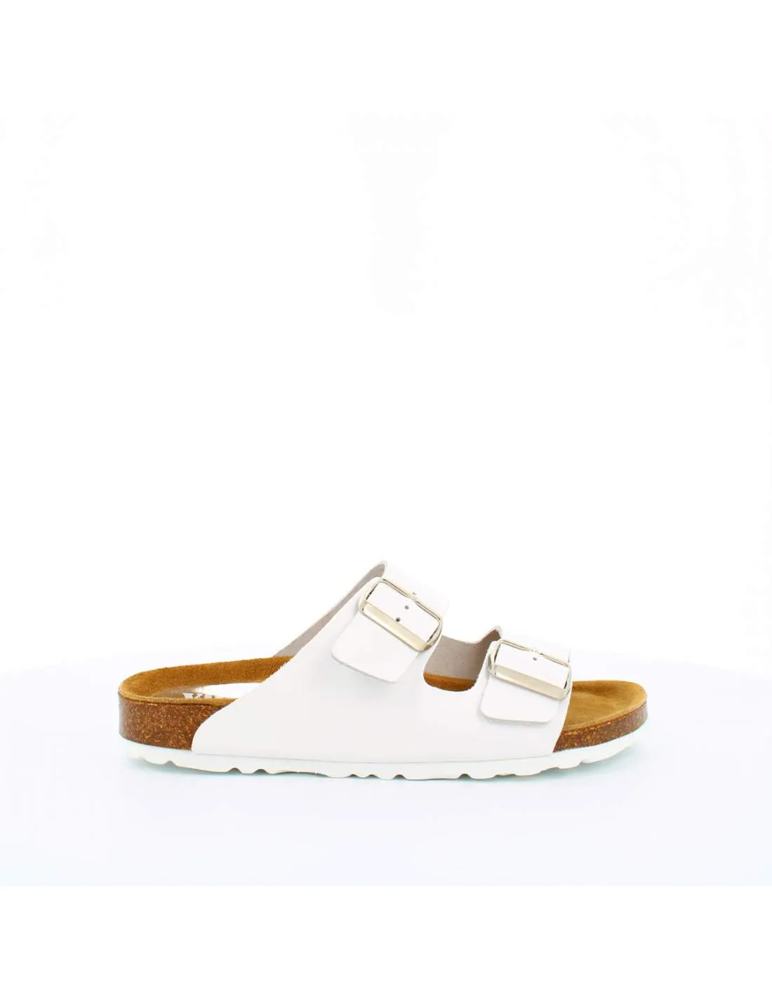 Sandalia Bio Mujer Plana Ajustable BIO221000 Blanca