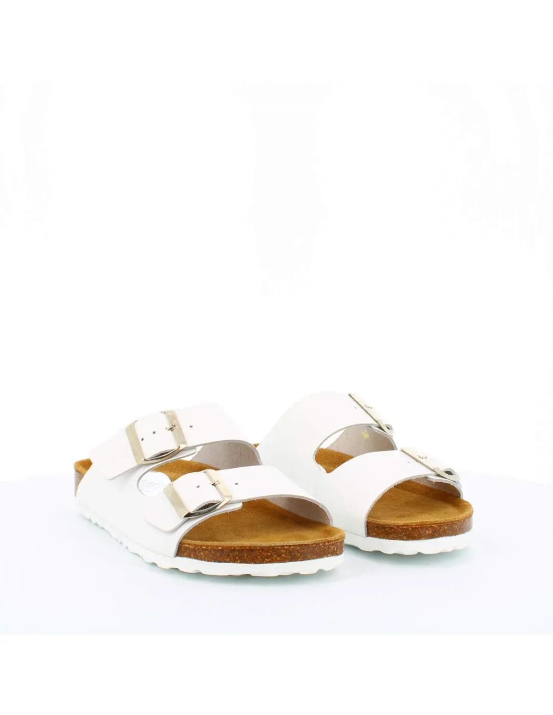 Sandalia Bio Mujer Plana Ajustable BIO221000 Blanca
