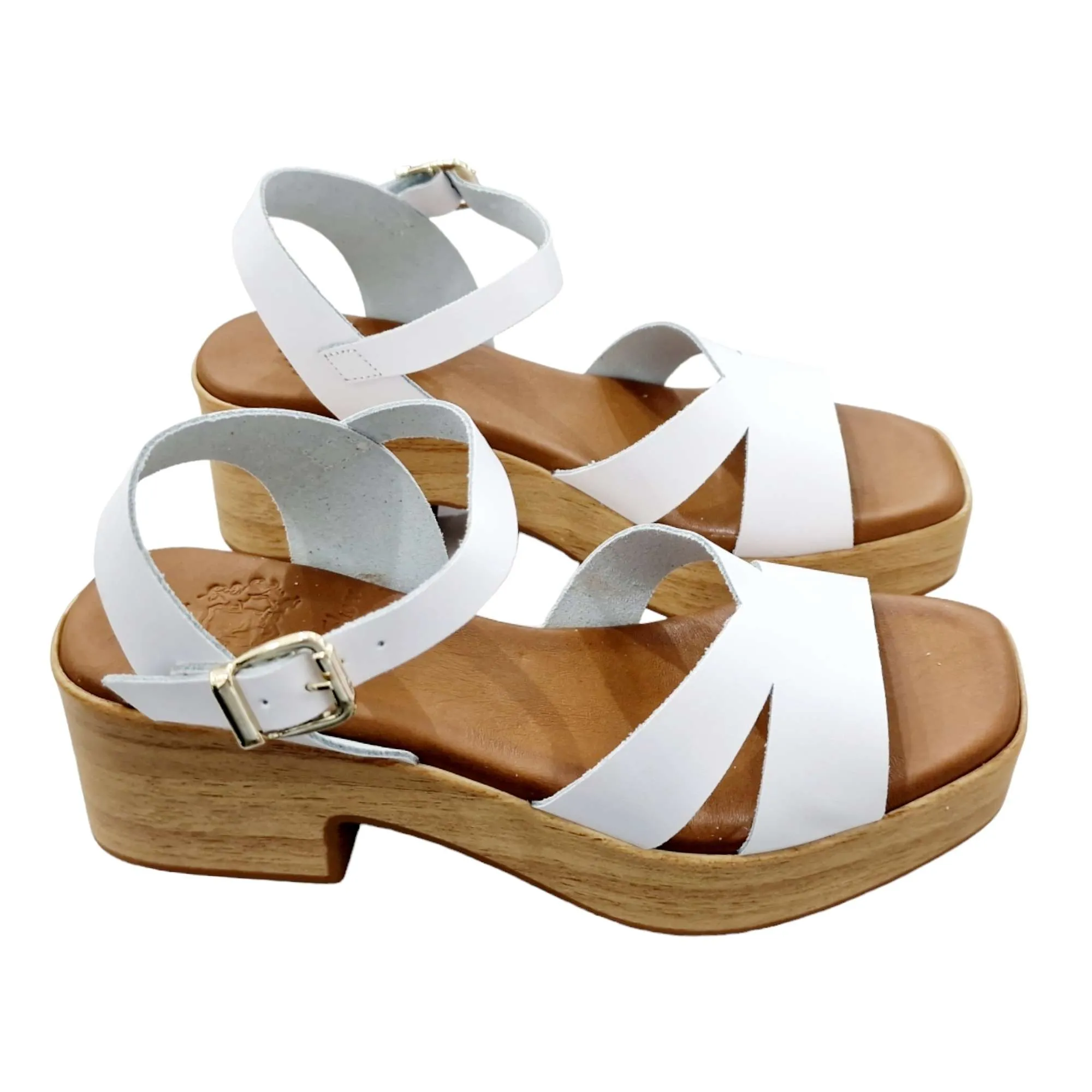 SANDALIAS MUJER PALA CRUZADA ATADA BLANCO BLANCO