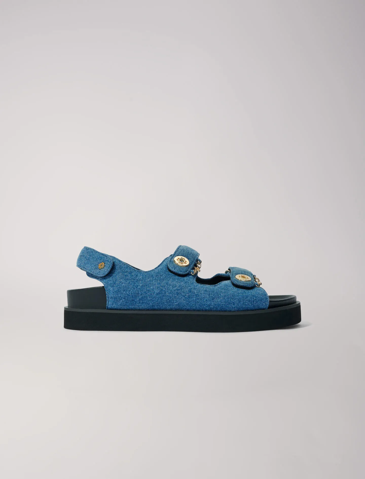 Sandalias planas de denim