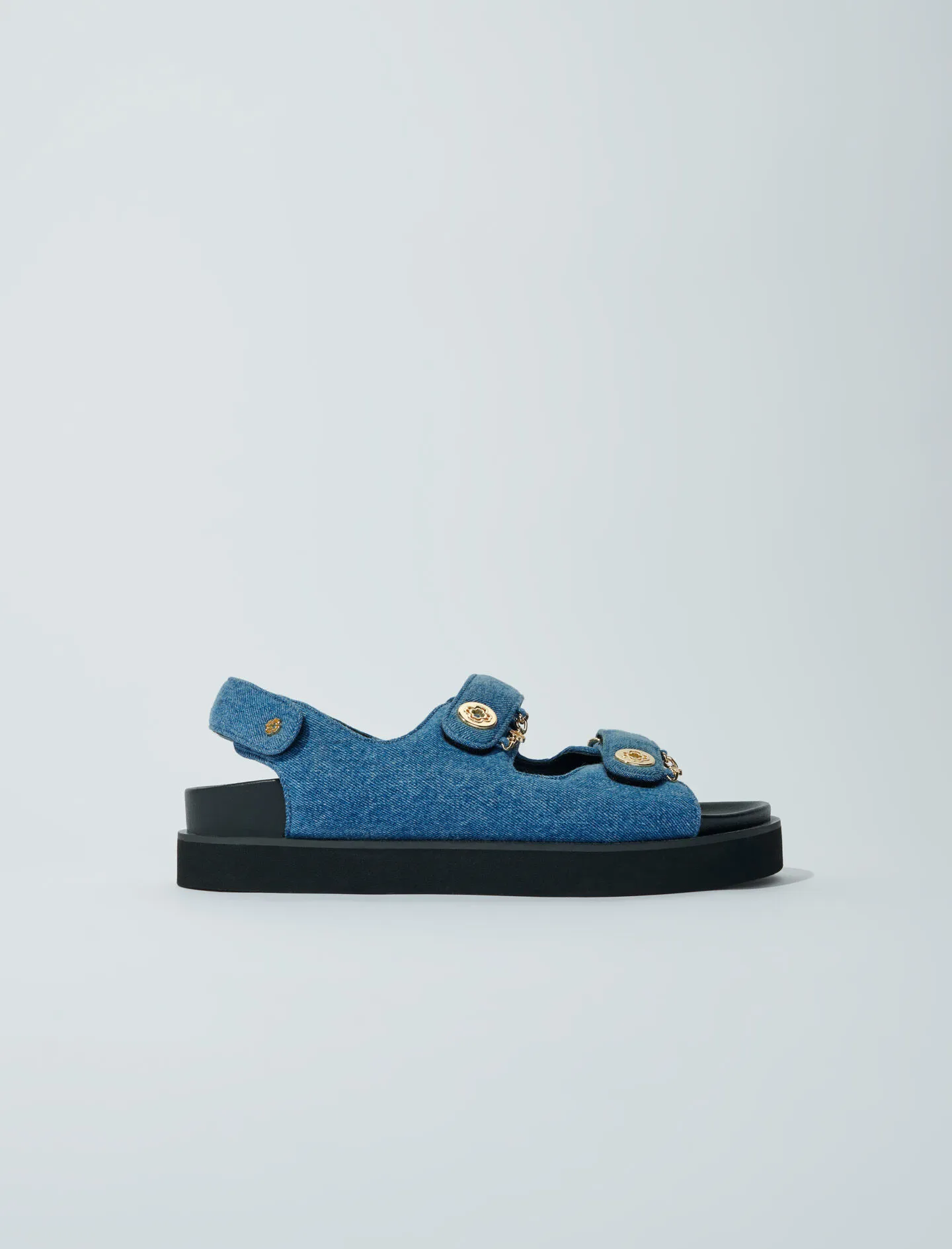 Sandalias planas de denim