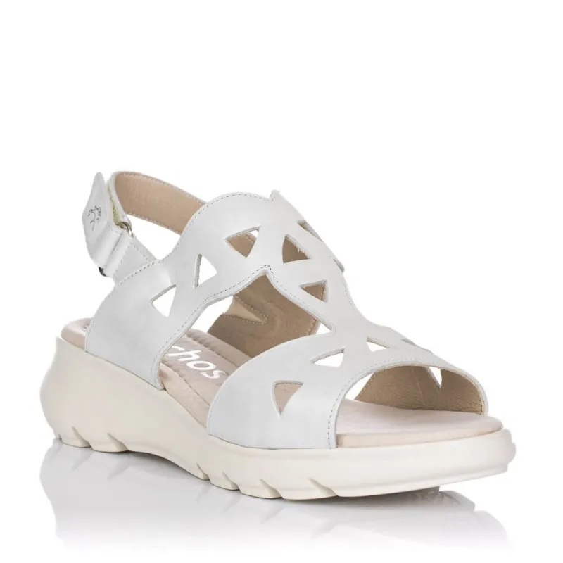 Sandalias Planas Fluchos F1657 Mujer Blanco