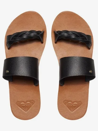 Sandalias ROXY Chanclas trenzada cuero sintético dedo Mujer Black (blk) Ref. ARJL200523 negras
