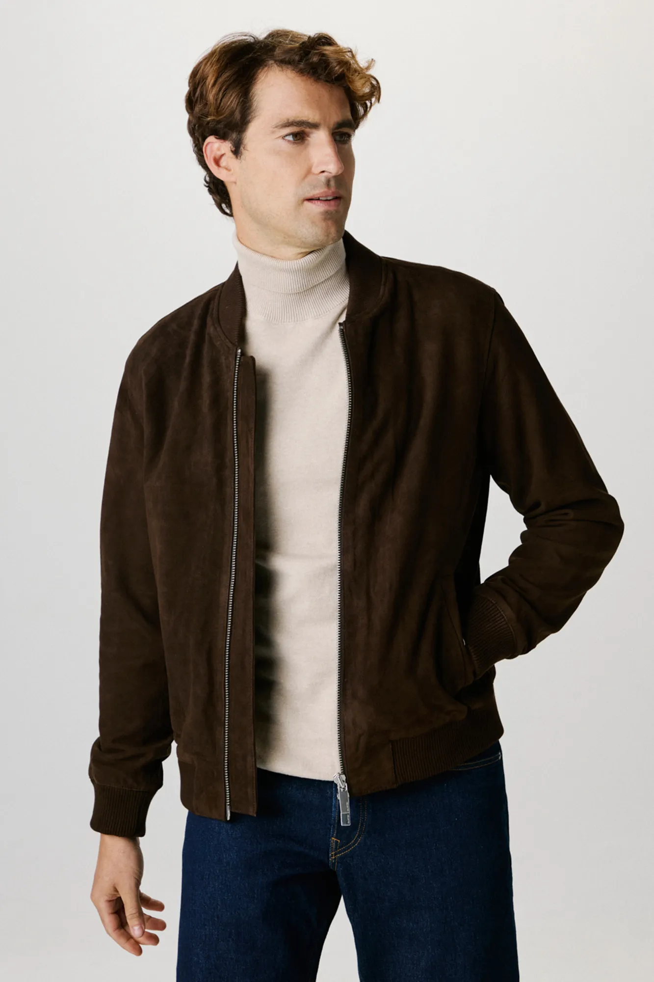 Selected Chaqueta Bomber 100% Suede (Ante).
