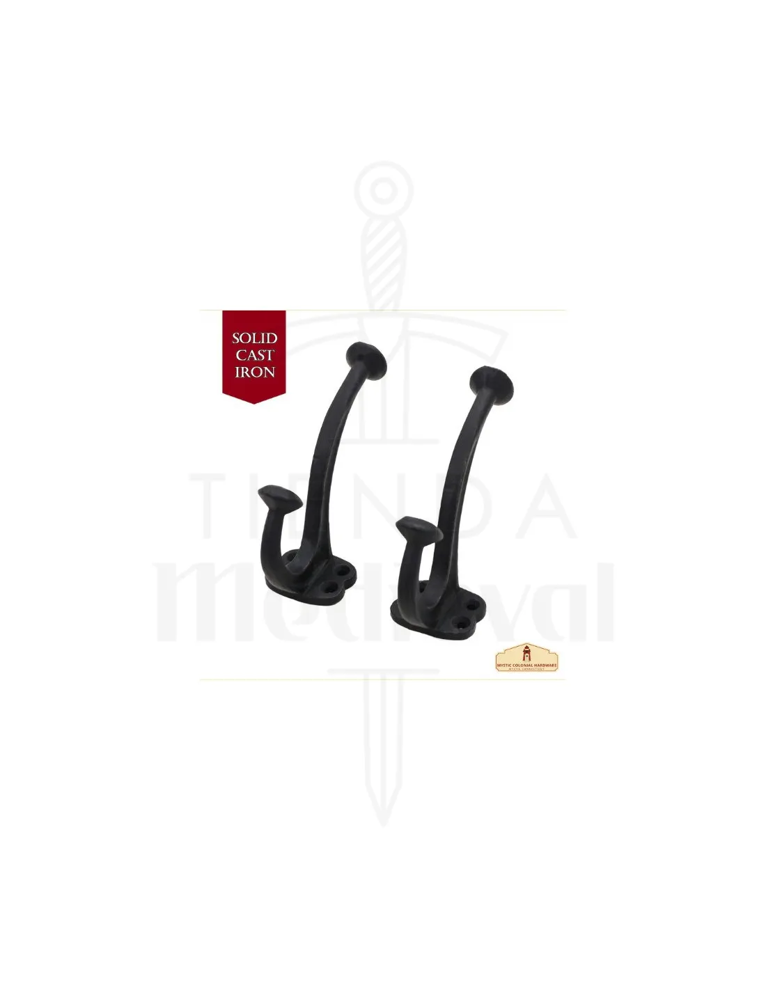 Set 2 soportes pared en hierro forjado para colgar (11,4x3,5 cm.)