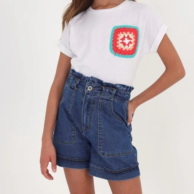 Short vaquero chica tiro alto Mayoral