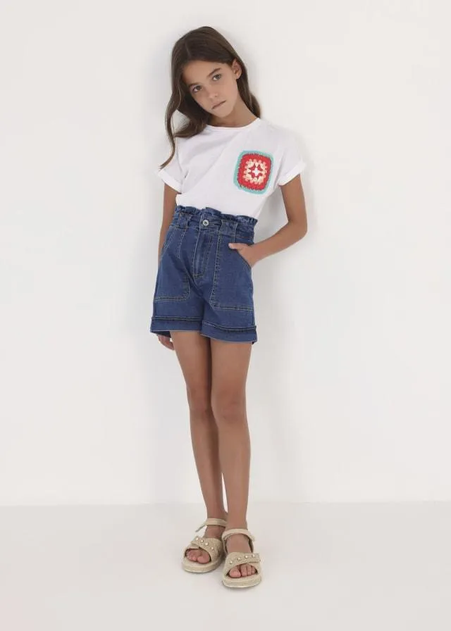 Short vaquero chica tiro alto Mayoral