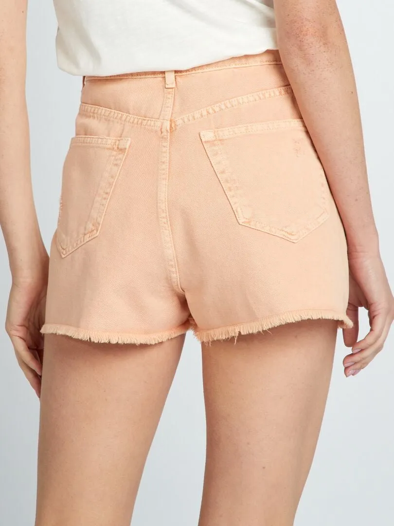 SHORT VAQUERO DESCOLORIDO  NARANJA