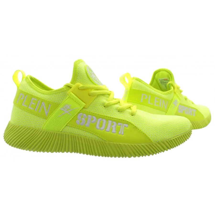 Sneakers Hombres PLEIN SPORT Carter Yellow Run Faster Amarillo Fluo