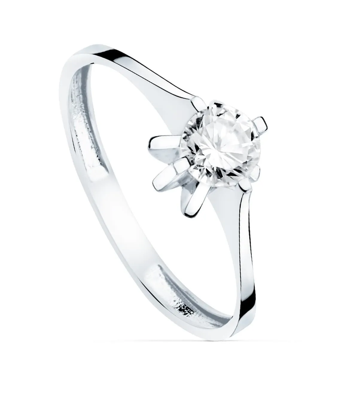 Solitario Mujer Oro Blanco 18K Vals