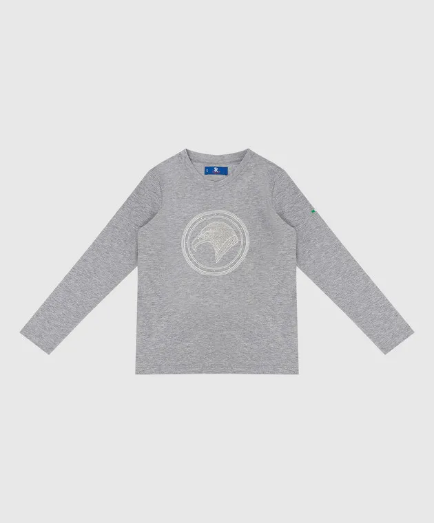 Stefano Ricci Children's longsleeve with an emblem in crystals