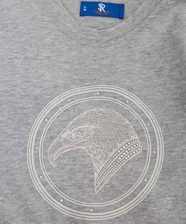Stefano Ricci Children's longsleeve with an emblem in crystals