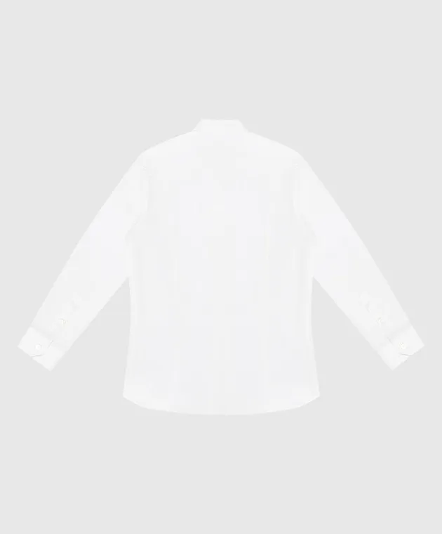 Stefano Ricci Children's white shirt with logo monogram embroidery