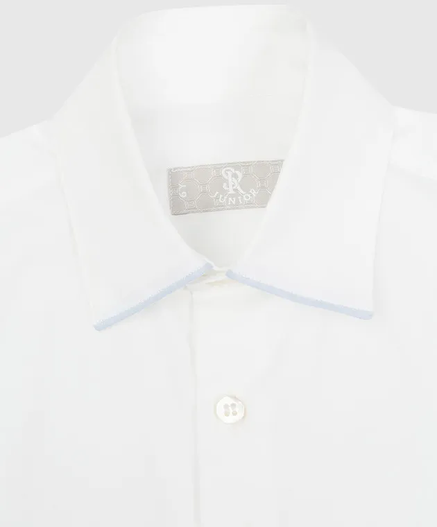 Stefano Ricci Children's white shirt with logo monogram embroidery