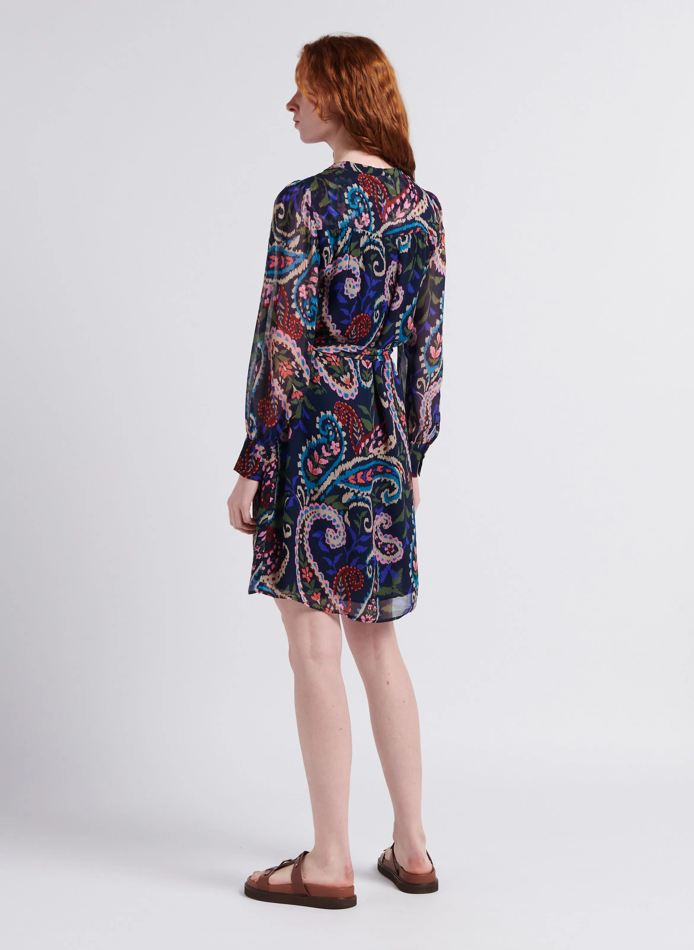 SUD EXPRESS ROBELLA  VESTIDO CORTO RECTO CON CUELLO REDONDO EN AZUL