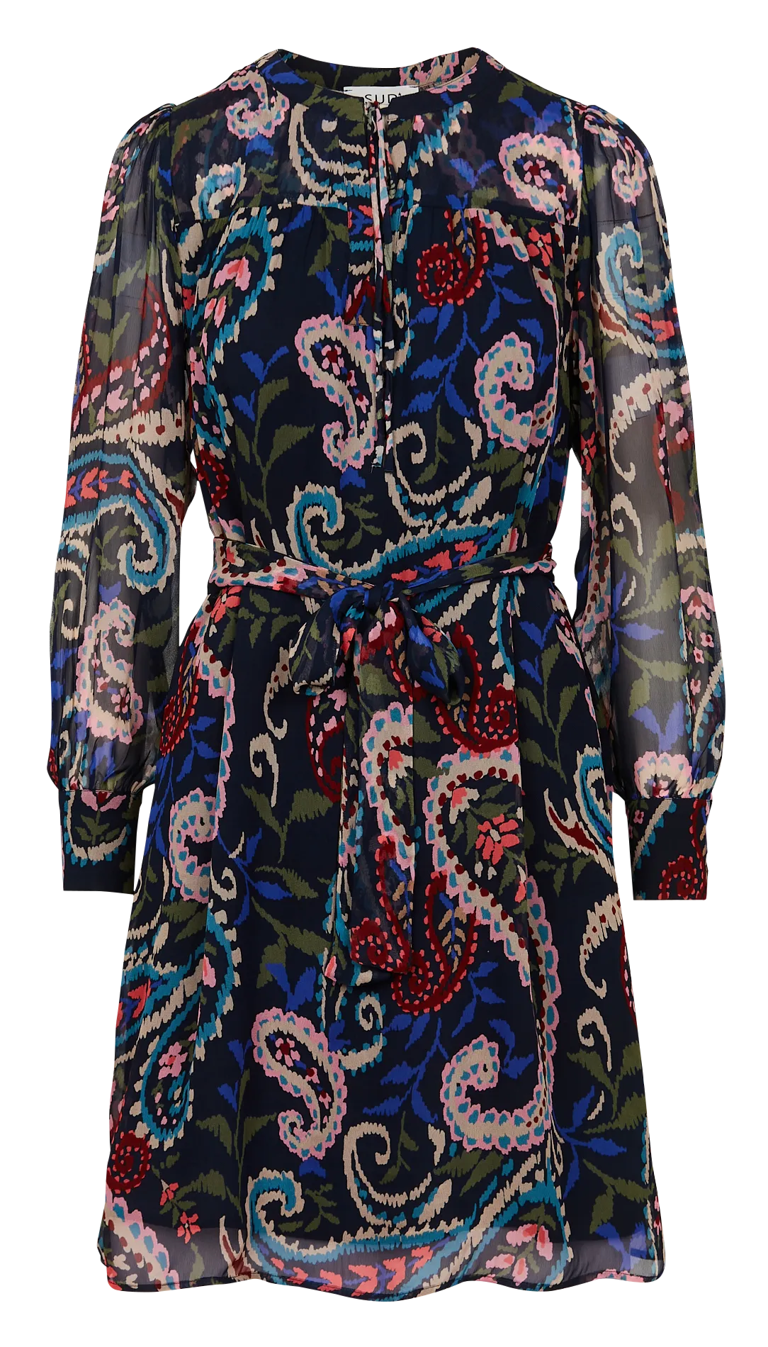 SUD EXPRESS ROBELLA  VESTIDO CORTO RECTO CON CUELLO REDONDO EN AZUL