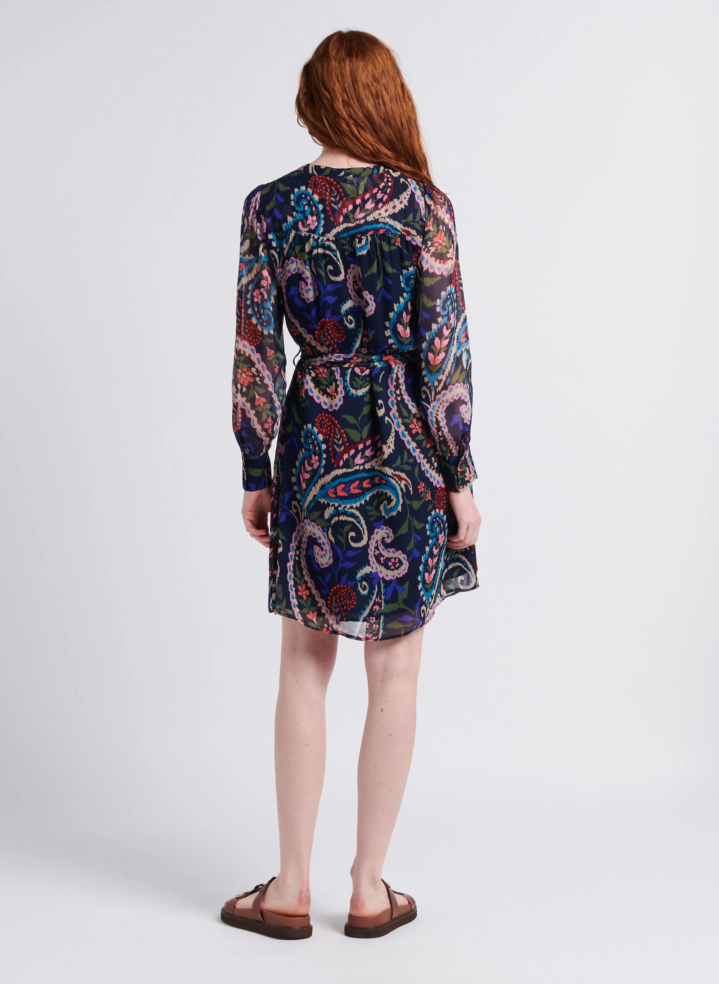SUD EXPRESS ROBELLA  VESTIDO CORTO RECTO CON CUELLO REDONDO EN AZUL