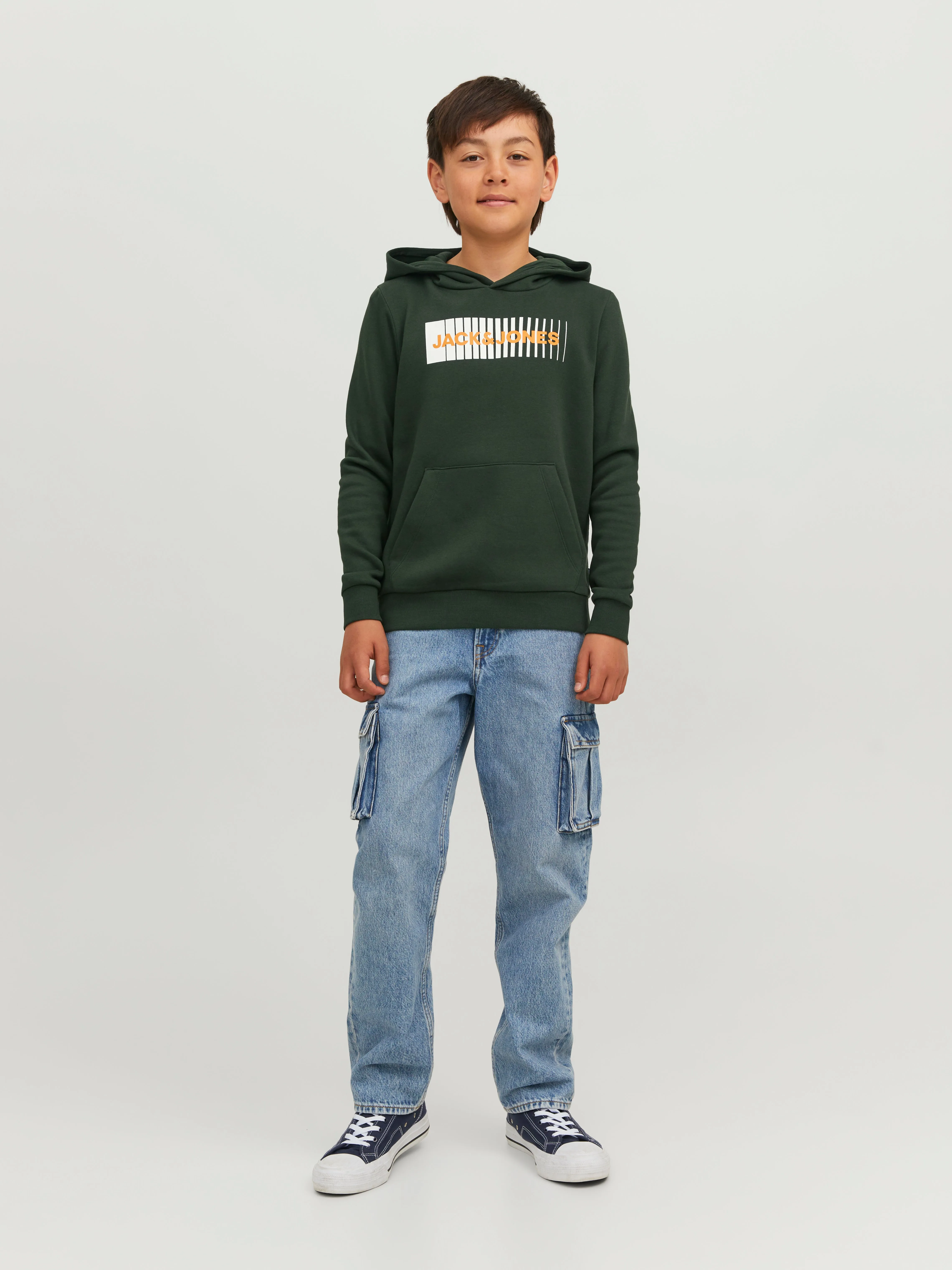 Sudadera con capucha Logotipo Junior | Verde oscuro | Jack & Jones®